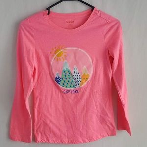 Cat & Jack Long Sleeve Pink Tee - Girl's 10/12